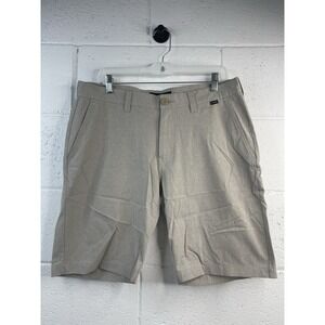 Travis Mathew Mens "Beck" Performance Beige Golf Casual Flat Front  Shorts 33